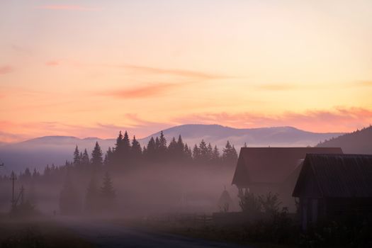 Landscape nature view background. View from street at a wonderful landscape nature view with space for your text in mountains