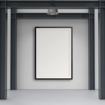 empty modern style frame on composition wall as concept