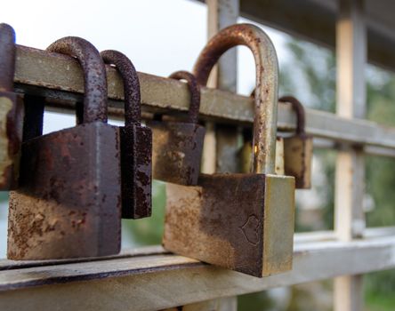 old iron locked padlock abstract vintage background