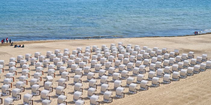 Beach chairs near Sallin Pier, Rugen, Germany