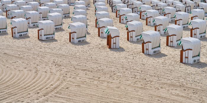 Beach chairs near Sallin Pier, Rugen, Germany