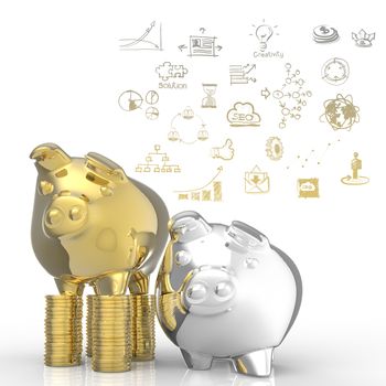 winner piggy bank as business concept