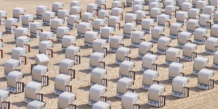 Beach chairs near Sallin Pier, Rugen, Germany