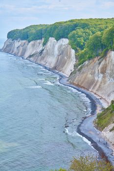 White chalk cliffs in Jasmund National Park, Rugen Island, Germany