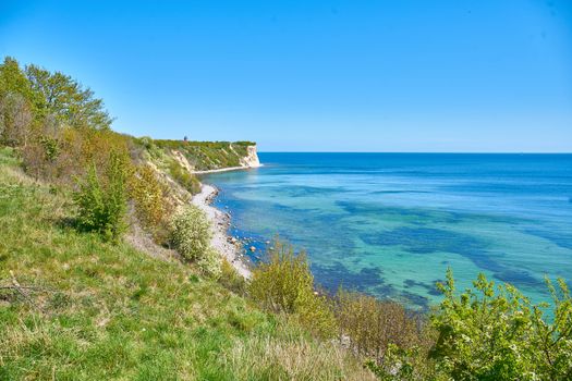 White chalk cliffs near Kap Arkona, Rugen Island, Germany