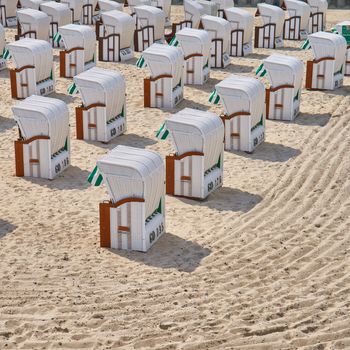 Beach chairs near Sallin Pier, Rugen, Germany