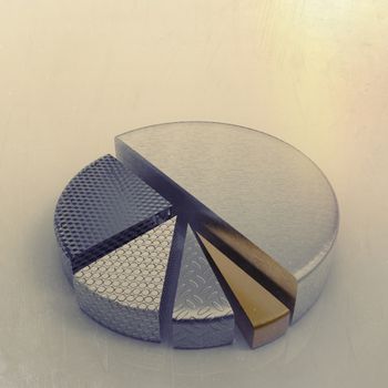 set of different pie chart as vintage style concept