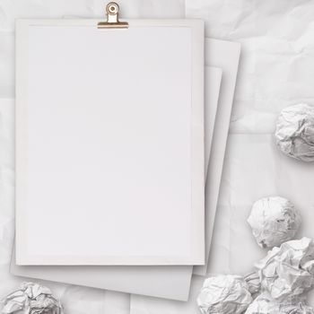  stack of blank paper book on texture background as concept