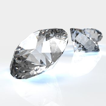 Diamonds on white background 3d model