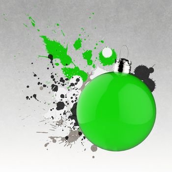 Empty Christmas ornament and splash background