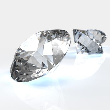 Diamonds  on white background 3d model