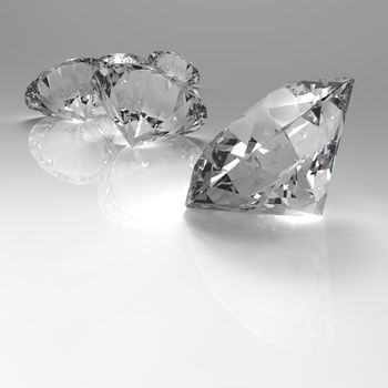 Diamonds 3d in composition as concept