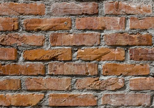 Details of an old weathered brick wall. Image would work as a background or wallpaper.