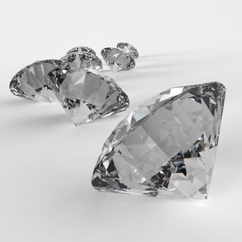 Diamonds 3d in composition as concept