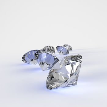 Diamonds 3d in composition as concept