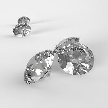 Diamonds 3d in composition as concept