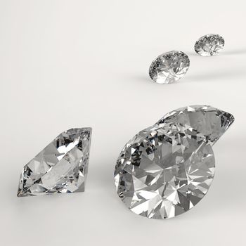 Diamonds 3d in composition as concept