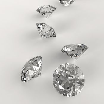 Diamonds 3d in composition as concept