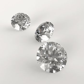 Diamonds 3d in composition as concept