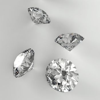 Diamonds 3d in composition as concept