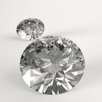 Diamonds 3d in composition as concept 