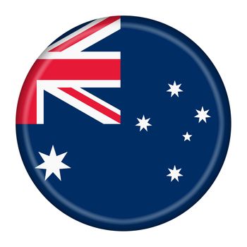 An Australia button isolated on white with clipping path