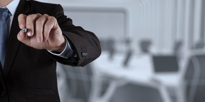 businessman success working with his board room background 