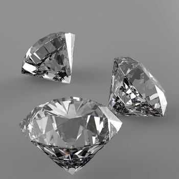 Diamonds 3d in composition as concept 