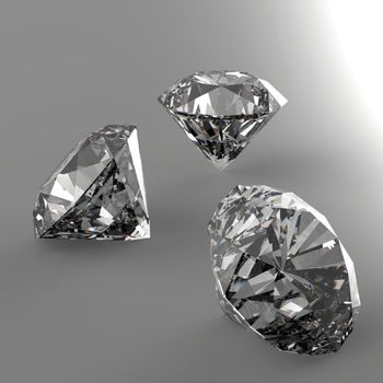 Diamonds 3d in composition as concept