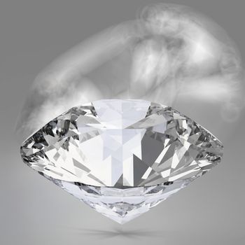 Diamonds 3d in composition as concept 