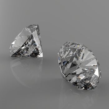 Diamonds 3d in composition as concept 