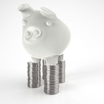 3d piggy bank as concept 
