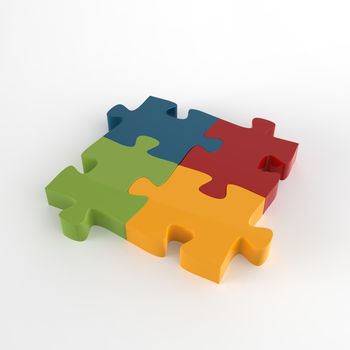 3d puzzles partnership as concept 