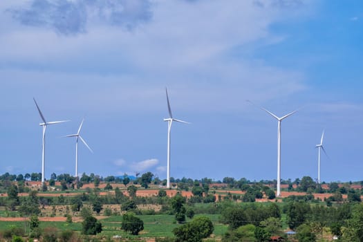 Wind turbine power at daylight 