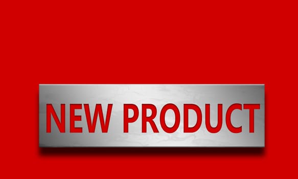 New product banner design with red background, 3d rendering