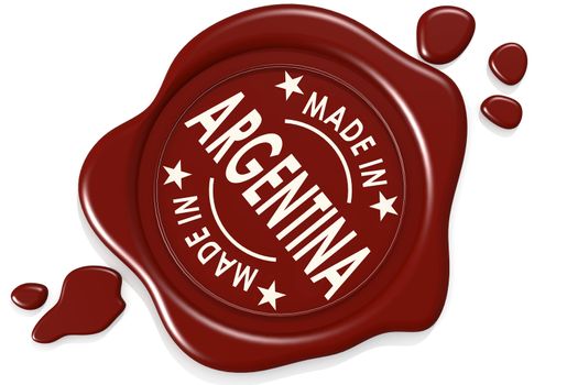 Label seal of made in Argentina isolated on white background, 3D rendering