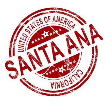 Red Santa Ana stamp with white background, 3D rendering