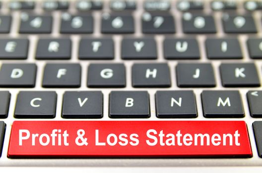 Profit & Loss Statement word on computer keyboard, 3D rendering