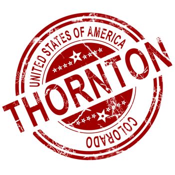 Red Thornton stamp with white background, 3D rendering