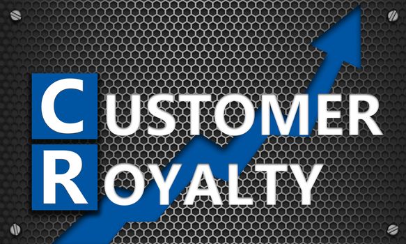 Customer Loyalty concept on mesh hexagon background, 3d rendering