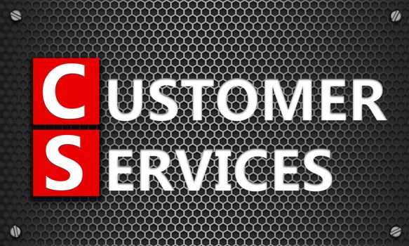 Customer service concept on mesh hexagon background, 3d rendering