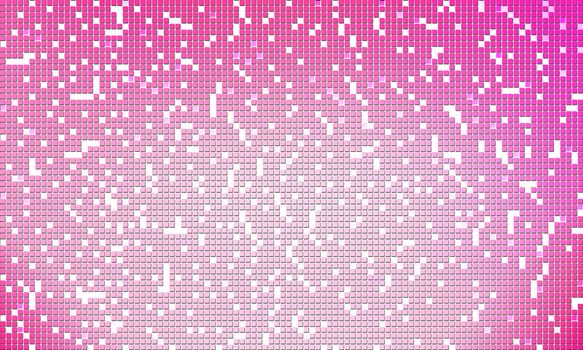 Pink color square pixel pattern, 3d rendering