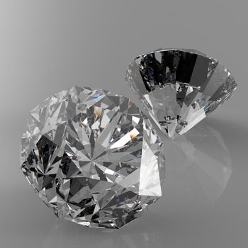 Diamonds 3d in composition as concept 