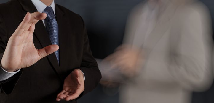 businessman success working with his board room background as concept