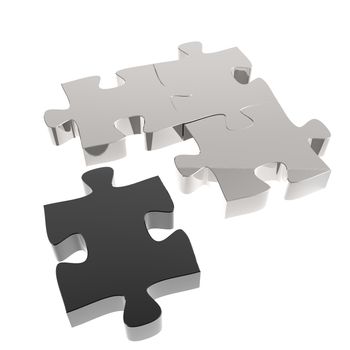 3d puzzles partnership as concept 