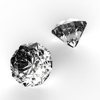 Diamonds 3d in composition as concept 