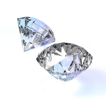 Diamonds 3d in composition as concept