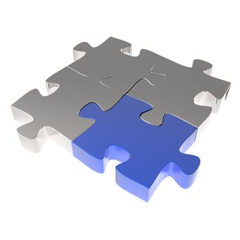 3d puzzles partnership as concept 