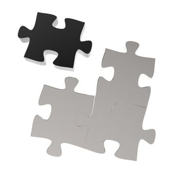 3d puzzles partnership as concept 