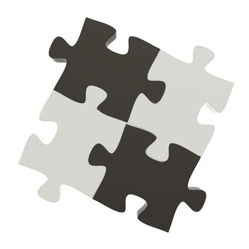 3d puzzles partnership as concept 